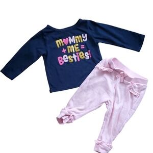 Garanimals Girls Besties Long Sleeve‎ Shirt and Pants Outfit Size 12M